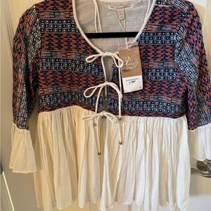 Zara beaded and embroidered Boho Top